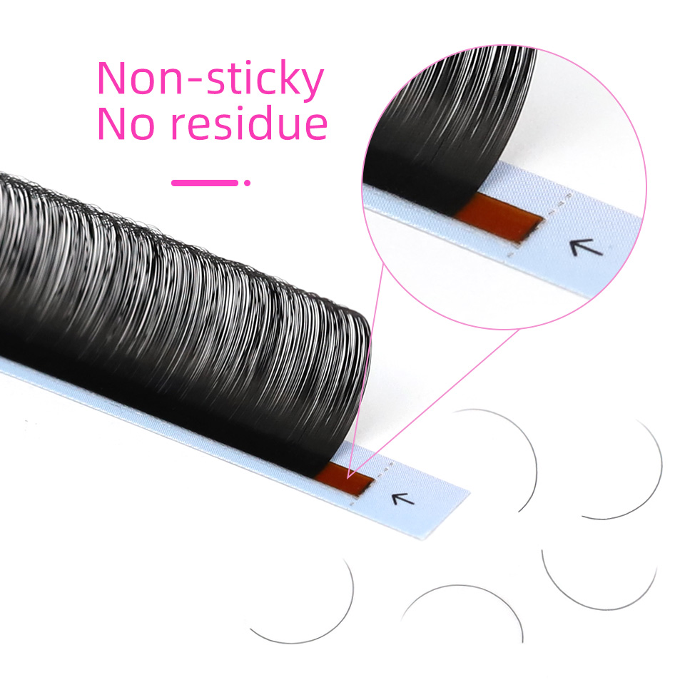 AGUUD 10 Cases/Lot Matte Black - Eyelash Extension Russian recension och pris