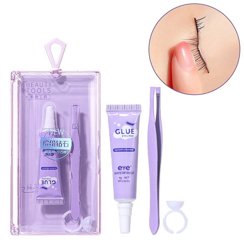 Eyelash Glue With Tweezers Set - Eyelash Extension Eye Irritation recension och pris